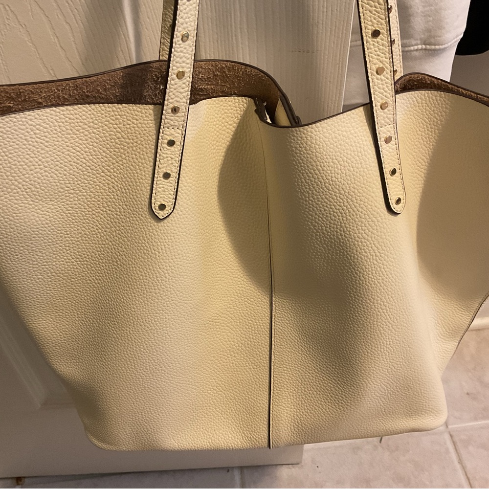 Rebecca Minkoff Cream and Brown Tote Bag